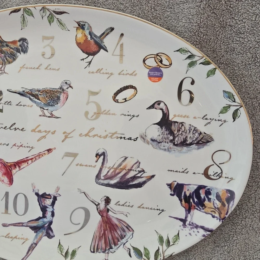 Better Homes & Gardens 12 Days Of Christmas Oval Serving Platter 19x14